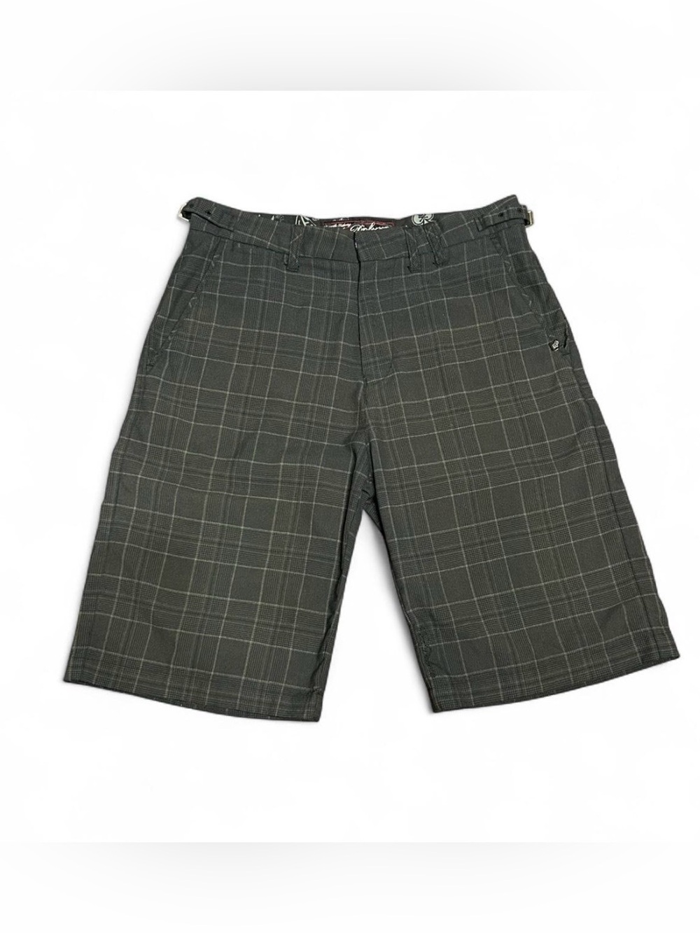 Y2K Fox Deluxe Dark Gray Plaid Guerrilla skater Shorts